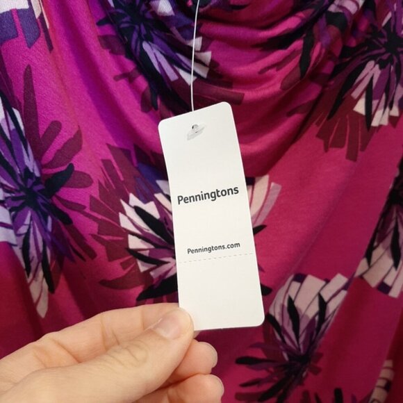 3/$20 IN EVERY STORY Floral Long Sleeve Top Cowl Neck Back Cut Out Ruched Flowy - Picture 11 of 13